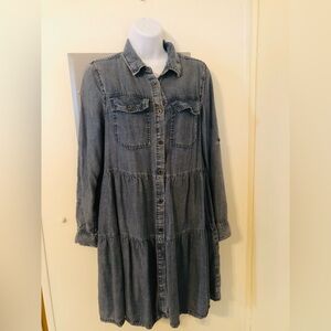 Denim long sleeve dress